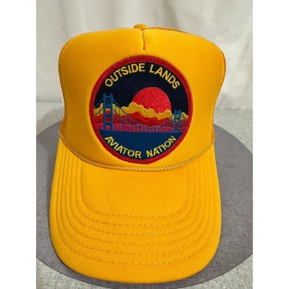 Aviator Nation Outside Lands Music Festival Yellow + Patch Snapback Trucker Hat